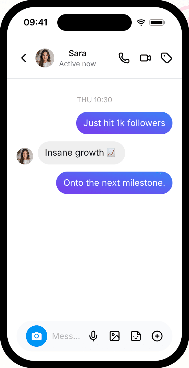 Fake Instagram chat mockup