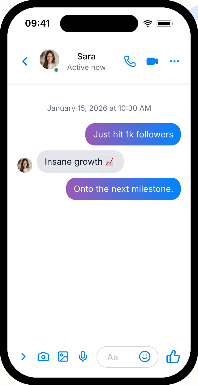 Fake Messenger chat mockup