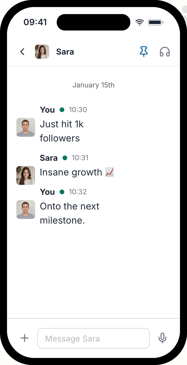 Fake Slack chat mockup