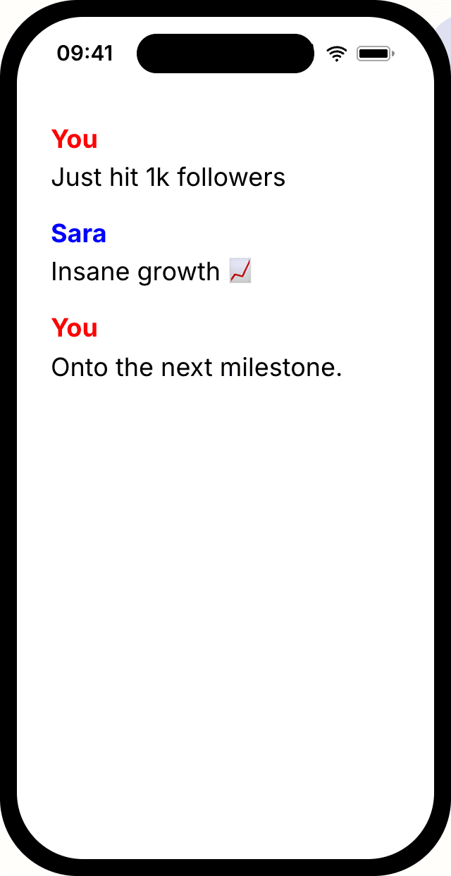 Fake Tech Texts chat mockup
