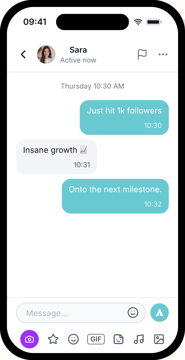 Fake TikTok chat mockup