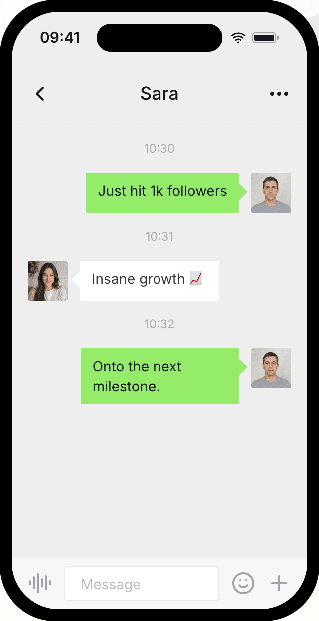 Fake WeChat chat mockup