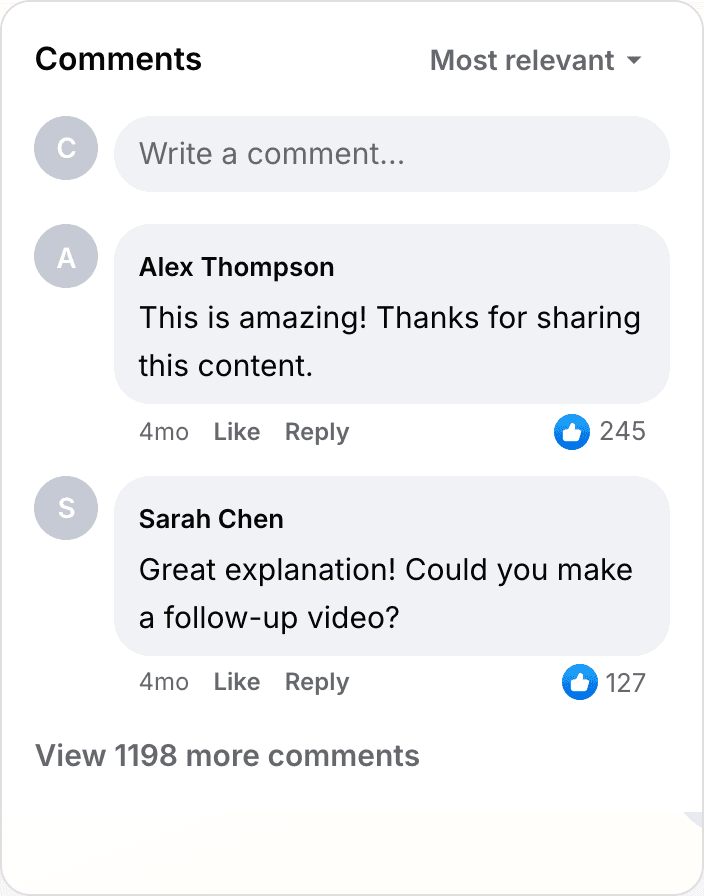 Fake Facebook comment mockup
