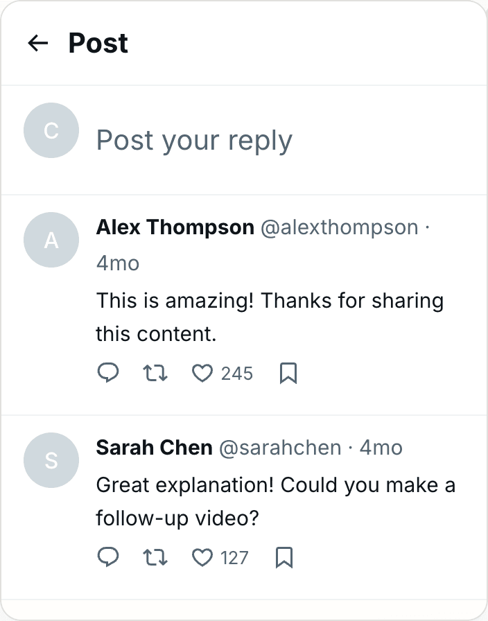 Fake X comment mockup