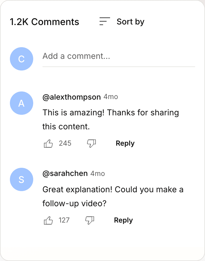 Fake YouTube comment mockup