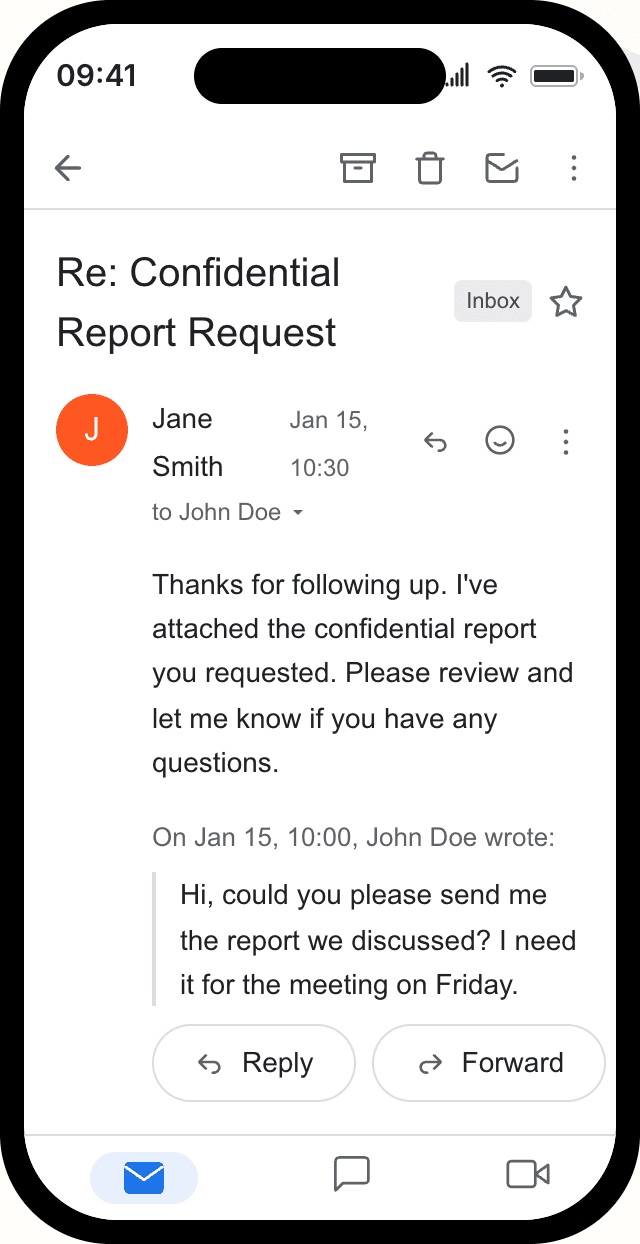 Fake Gmail email mockup