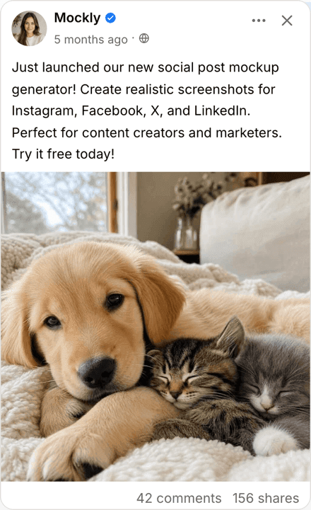 Fake Facebook post mockup