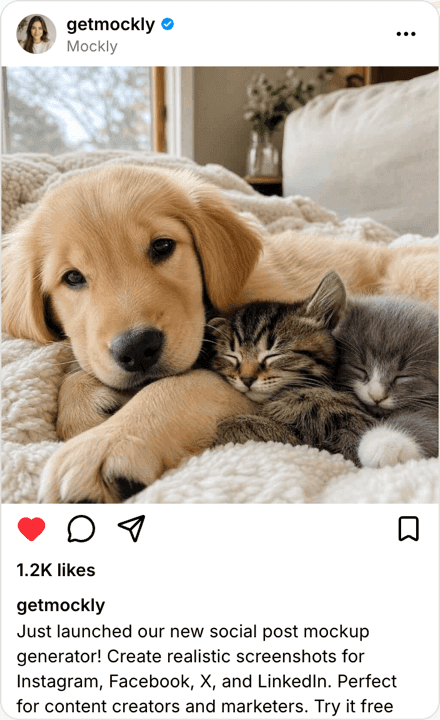 Fake Instagram post mockup
