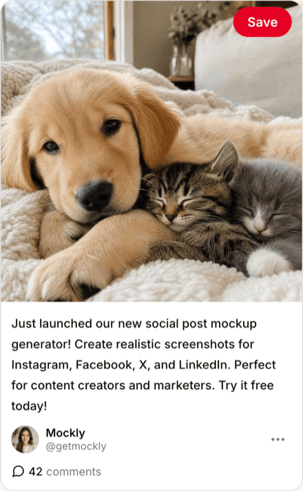 Fake Pinterest post mockup
