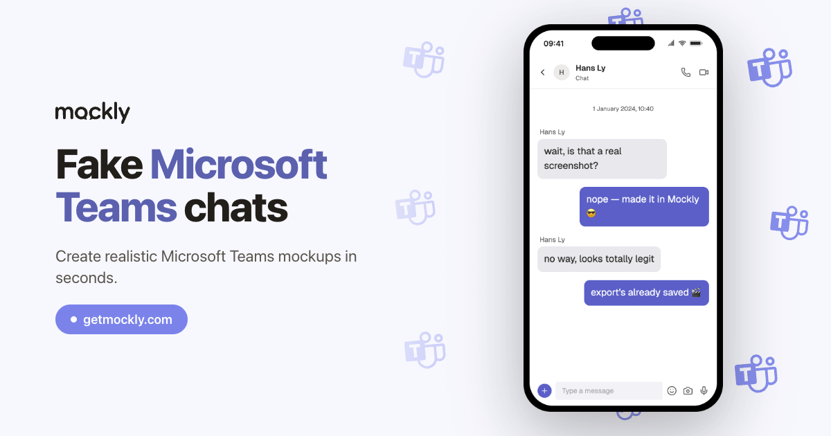 Microsoft Teams Chat Generator | Mockly