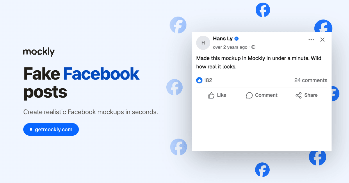 Fake Facebook Post Generator | Mockly