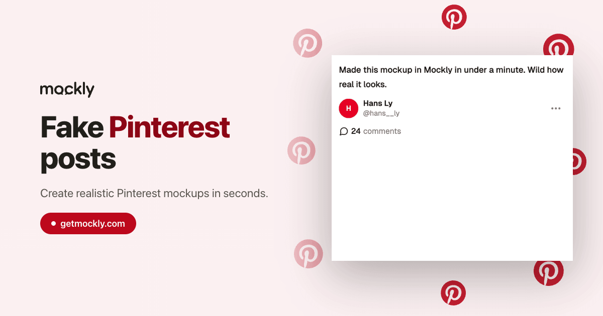 Fake Pinterest Post Generator | Mockly