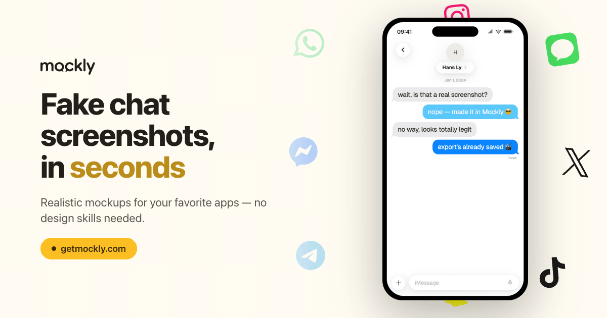 Mockly | Chat, AI, Social, and Email Mockup Generator